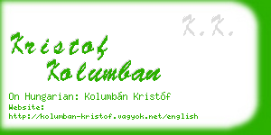 kristof kolumban business card